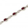 14K White Gold Oval Garnet Bracelet