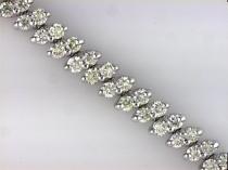 14k Yellow Gold 4 Ct Diamond Double Row Offset Tennis Bracelet