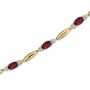 14K Yellow Gold Oval Garnet and Diamond Bracelet