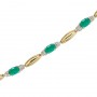 14K Yellow Gold Oval Emerald and Diamond Bracelet