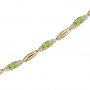 14K Yellow Gold Oval Peridot and Diamond Bracelet