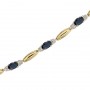 14K Yellow Gold Oval Sapphire and Diamond Bracelet