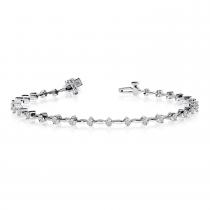 14k White Gold 1 Ct Diamond Bar Bracelet