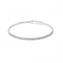 14K White Gold Flexible Diamond Bracelet