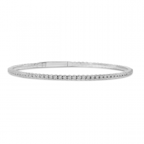 14K White Gold Flexible Diamond Bracelet