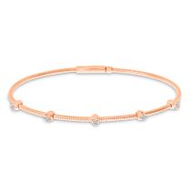 14K Rose Gold Diamond Flexible Bracelet