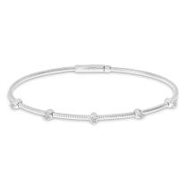 14K White Gold Diamond Flexible Bracelet