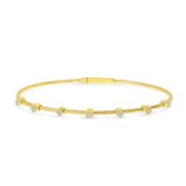 14K Yellow Gold Diamond Flexible Bracelet