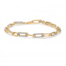 14K Rose Gold Diamond Paper Clip Link Bracelet