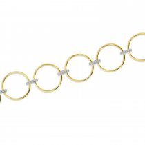 14K Yellow Gold Diamond Circle Bracelet