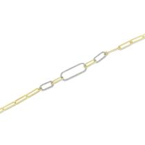 14K Yellow Gold Triple Paperclip Diamond Bracelet