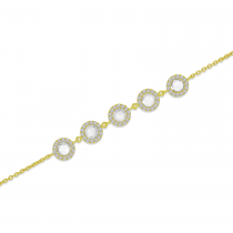 14K Yellow Gold Rose Cut Diamond Bolo Bracelet