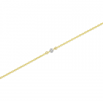 14K Yellow Gold Dashing Diamond Cable Chain Permanent Bracelet