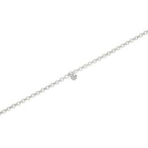 14K White Gold Dashing Diamond Rolo Chain Permanent Bracelet