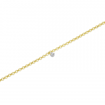 14K Yellow Gold Dashing Diamond Rolo Chain Permanent Bracelet