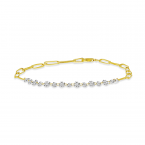 14K Yellow Gold Dashing Diamond Paperclip Bracelet