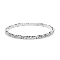 14K White Gold 4.22 Ct Diamond Stretch Tennis Bracelet