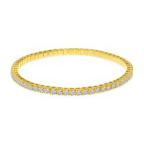 14K Yellow Gold 4.22 Ct Diamond Stretch Tennis Bracelet