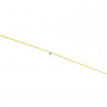 14K Yellow Gold Dashing Diamond Rolo Chain Permanent Bracelet