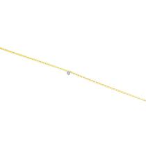 14K Yellow Gold Dashing Diamond Rolo Chain Permanent Bracelet