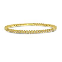 14K Yellow Gold Diamond Bezel Flexible Bracelet