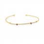 14K Yellow Gold Precious Ruby and Diamond Minimal Fashion Bangle