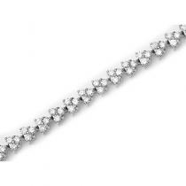 14K White Gold Diamond V Bracelet