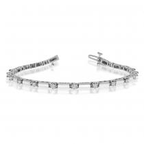 14K White Gold Diamond Bracelet