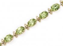 14K Yellow Gold Oval Peridot Bracelet