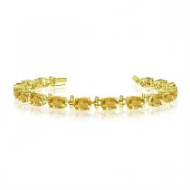 14K Yellow Gold Oval Citrine Bracelet