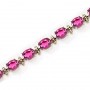 14K Yellow Gold Oval Pink Topaz Bracelet