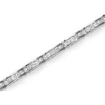 14K White Gold Diamond Channel Bracelet