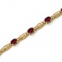 14K Yellow Gold Oval Garnet Bracelet