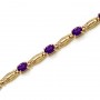 14K Yellow Gold Oval Amethyst Bracelet