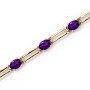 14K Yellow Gold Oval Amethyst Bracelet