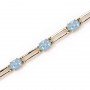 14K Yellow Gold Oval Aquamarine Bracelet