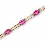 14K Yellow Gold Oval Pink Topaz Bracelet