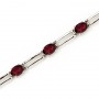 14K White Gold Oval Garnet Bracelet