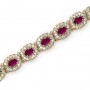 14K Yellow Gold Oval Ruby and Diamond Bracelet