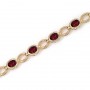 14K Yellow Gold Oval Garnet Bracelet