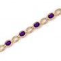 14K Yellow Gold Oval Amethyst Bracelet