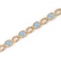 14K Yellow Gold Oval Aquamarine Bracelet