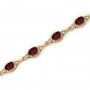 14K Yellow Gold Oval Garnet Bracelet