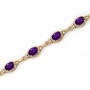 14K Yellow Gold Oval Amethyst Bracelet