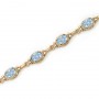 14K Yellow Gold Oval Aquamarine Bracelet