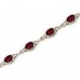 14K White Gold Oval Garnet Bracelet