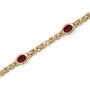 14K Yellow Gold Oval Garnet Bracelet