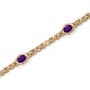 14K Yellow Gold Oval Amethyst Bracelet