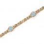 14K Yellow Gold Oval Aquamarine Bracelet