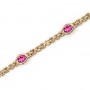 14K Yellow Gold Oval Pink Topaz Bracelet